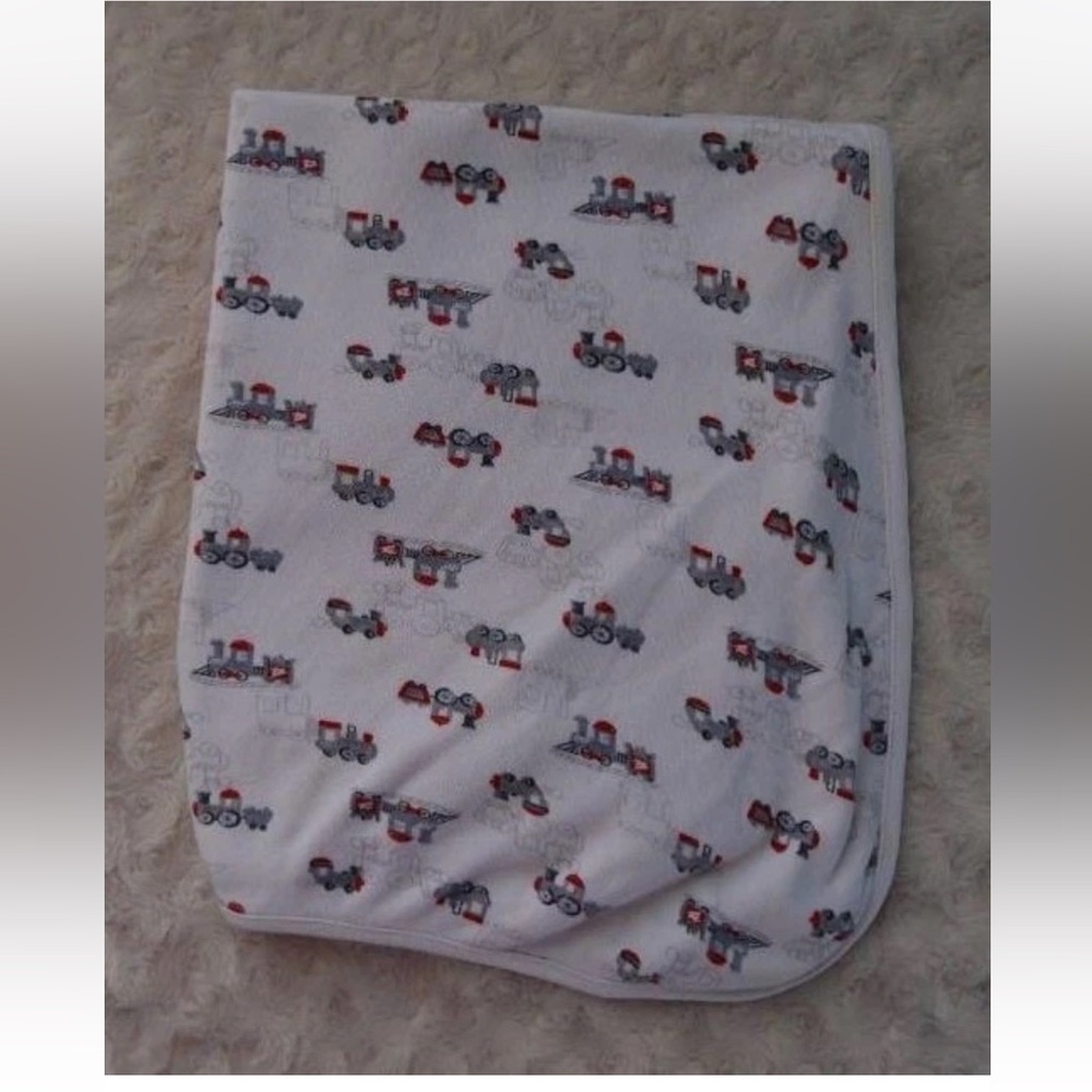Little Me Train Baby Blanket White Gray Red Security Lovey Engine Locomotive